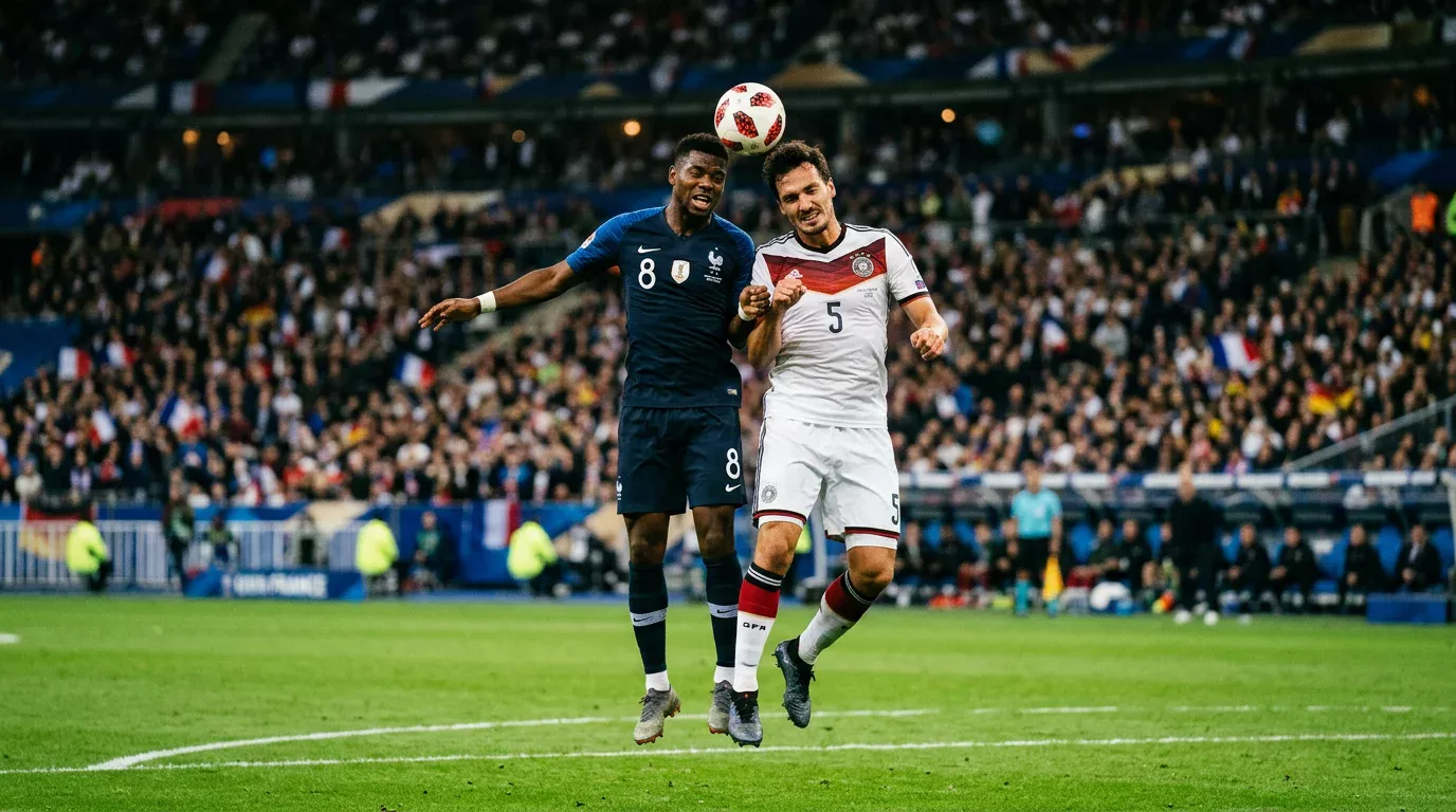 European national team players in action during a qualification match